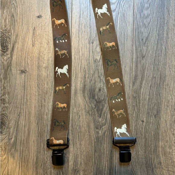 NWT Woodland Creek Brown Multicolored Horse Adult Suspenders Size 49 inches - Picture 9 of 14